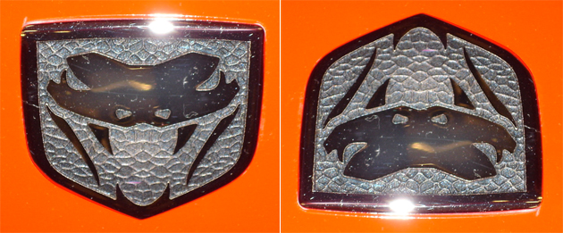 Dodge Viper logo right-side-up and upside-down