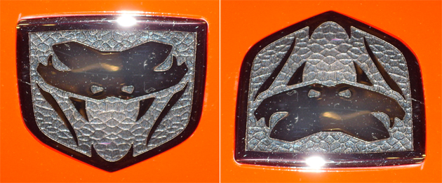 Dodge Viper logo right-side-up and upside-down